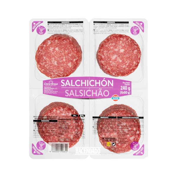 Imagen de Salchichón extra Hacendado lonchas