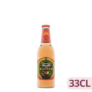 Bebida cider con gas Wild panther sabor a fresa y lima