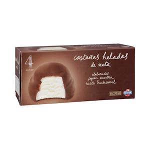 Castañas heladas de nata