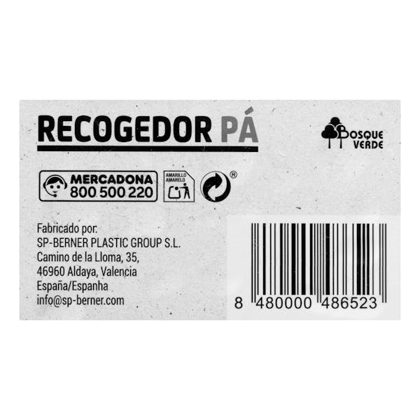 Recogedor antivuelco con palo Bosque Verde