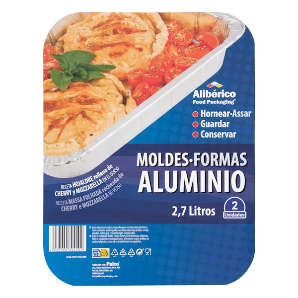 Molde de aluminio cuadrado 2,7L Alibérico