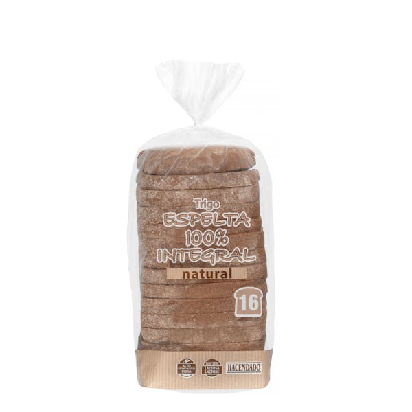 Imagen de Pan de molde espelta 100% integral Hacendado natural