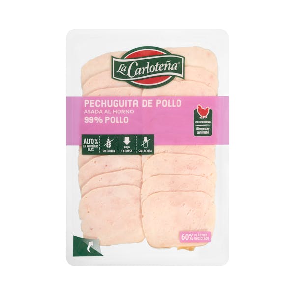 Pechuguita de pollo 99% La Carloteña asada al horno lonchas