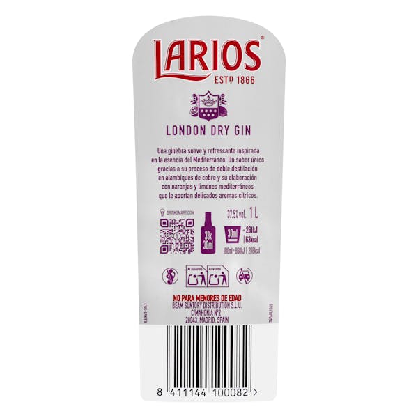 Ginebra London Dry Gin Larios