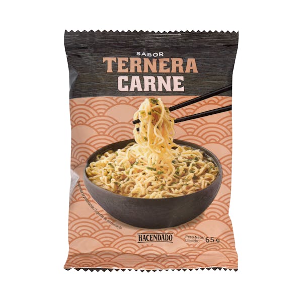 Fideos orientales sabor ternera asada Hacendado