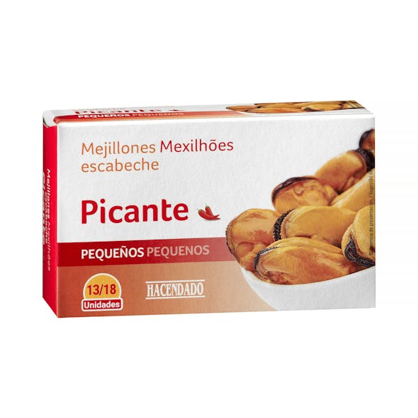 Imagen de Mejillones picantes en escabeche Hacendado pequeños