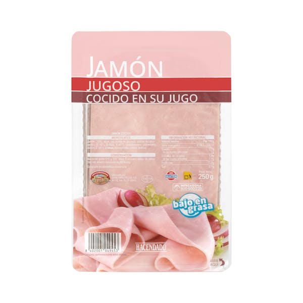 Imagen de Jamón cocido jugoso Hacendado lonchas