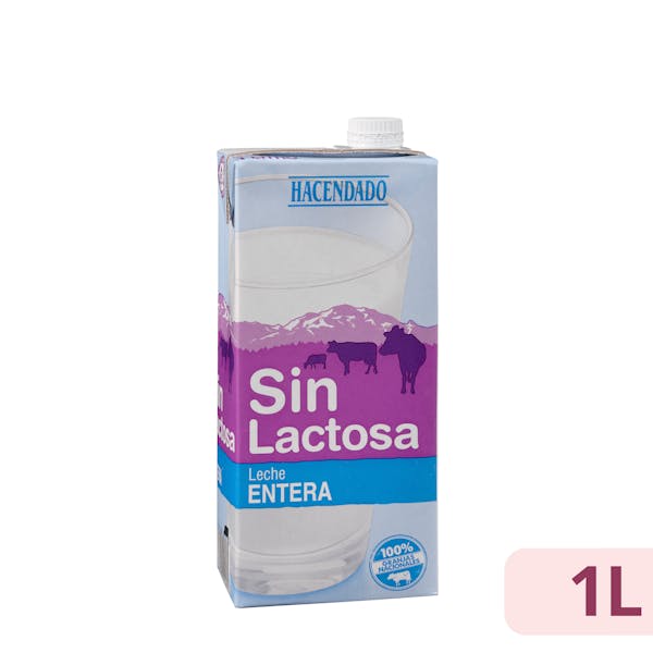 Leche entera sin lactosa Hacendado 1 l. en Mercadona