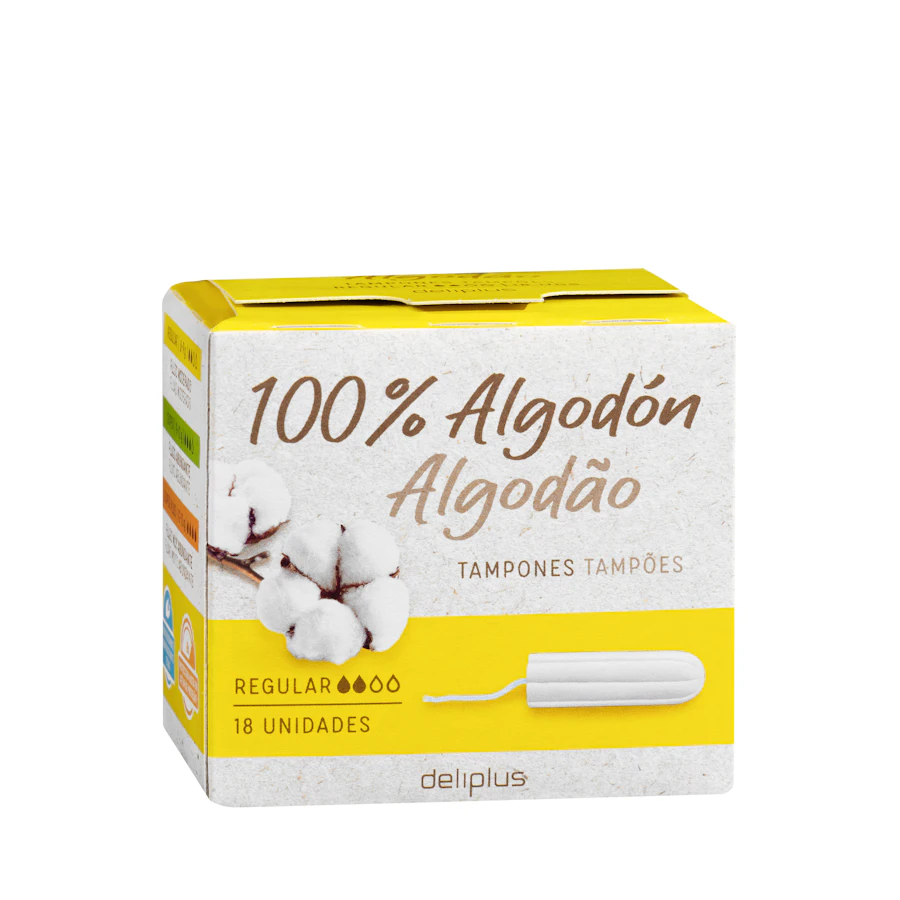 Tampones 100% algodón regular Deliplus sin aplicador – Mercadona – صورة المنتج