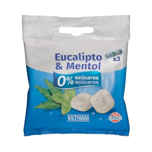 Caramelos sabor eucalipto y mentol Hacendado 0% azúcares