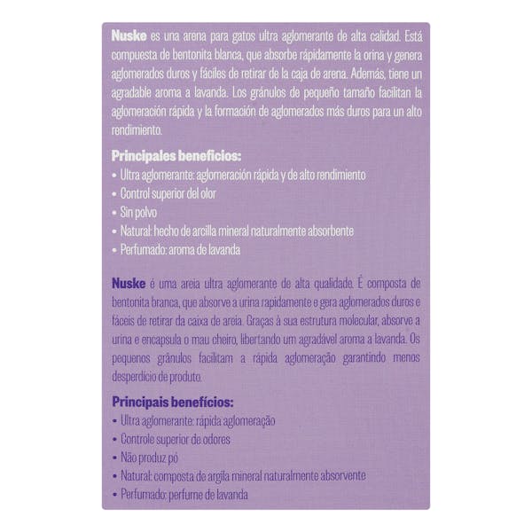 Arena para gato aglomerante Nuske perfumada