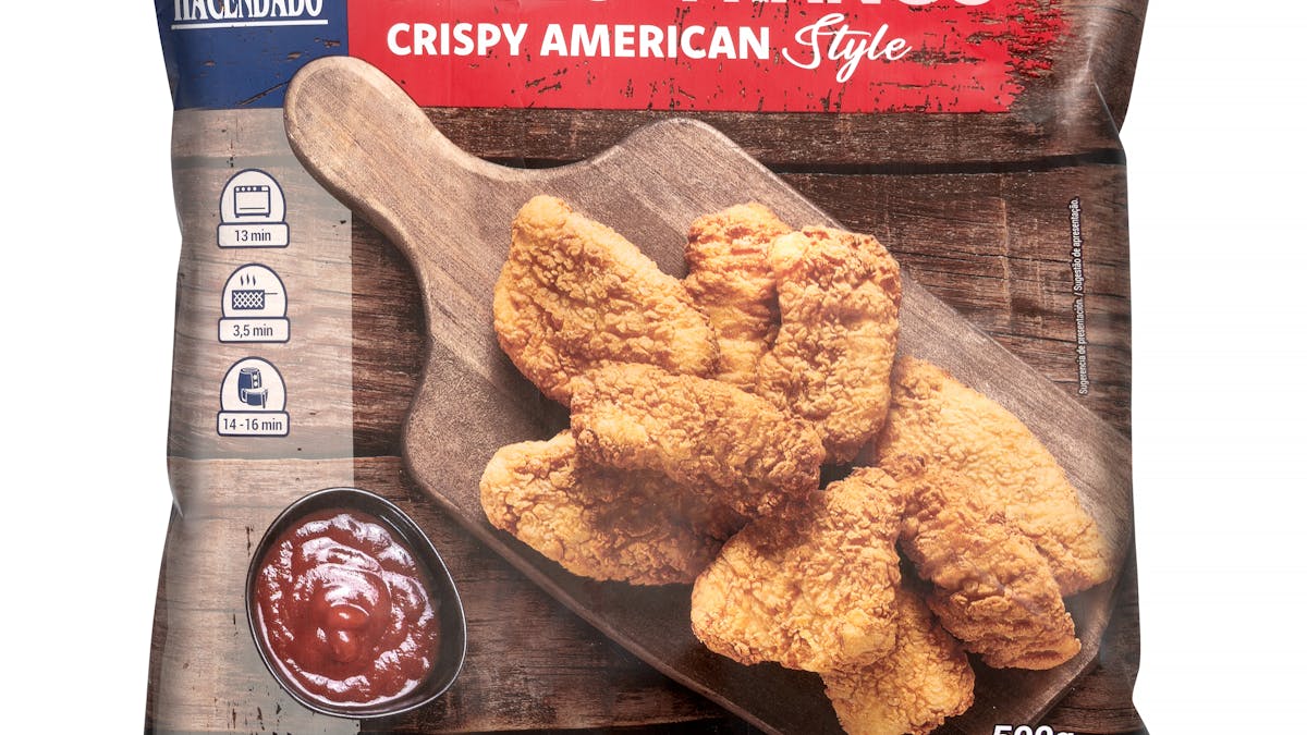 Pollo marinado rebozado Crispy American Style Hacendado ultracongelado
