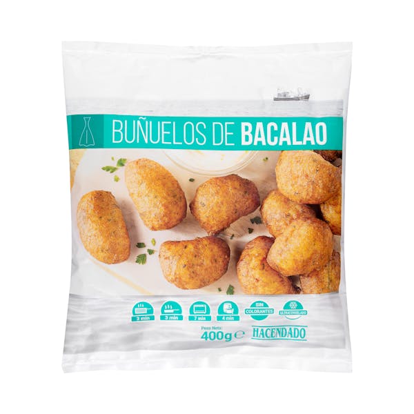 Buñuelos de bacalao Hacendado ultracongelados