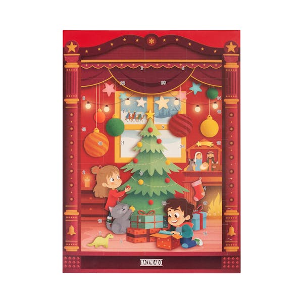 Calendario de Adviento Navidad Hacendado con chocolatinas de chocolate con leche