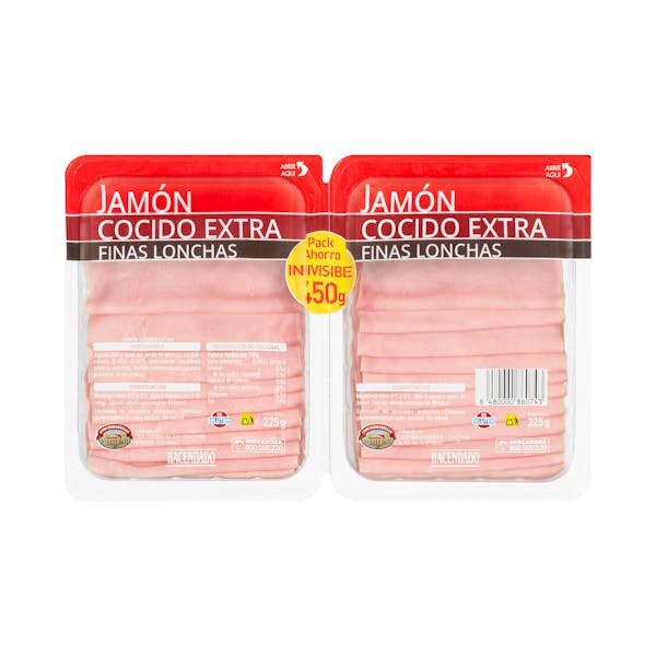 Imagen de Jamón cocido extra Hacendado finas lonchas
