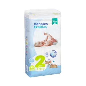Pañales bebé talla 2 de 3-6 kg Deliplus