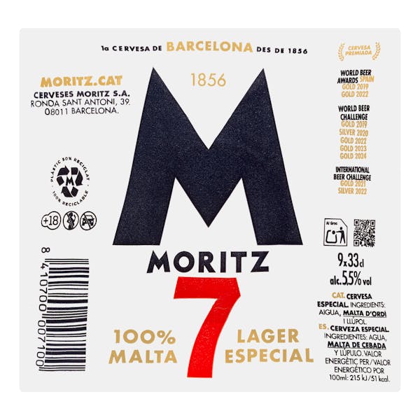 Cerveza 100% malta Moritz 7