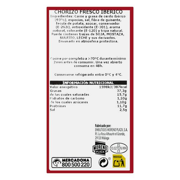 Etiqueta / ingredientes