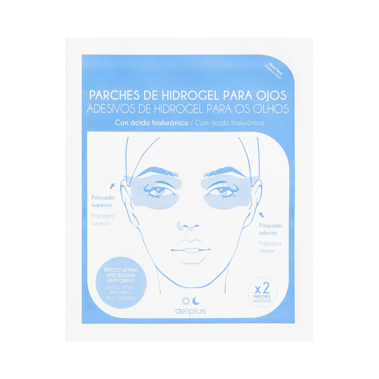 Parches para ojos de hidrogel Deliplus con ácido hialurónico