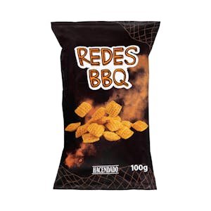 Snack de maíz Redes sabor barbacoa Hacendado