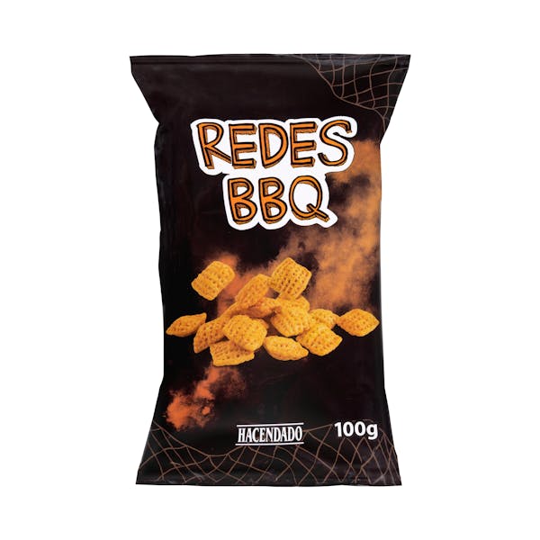 Snack de maíz Redes sabor barbacoa Hacendado