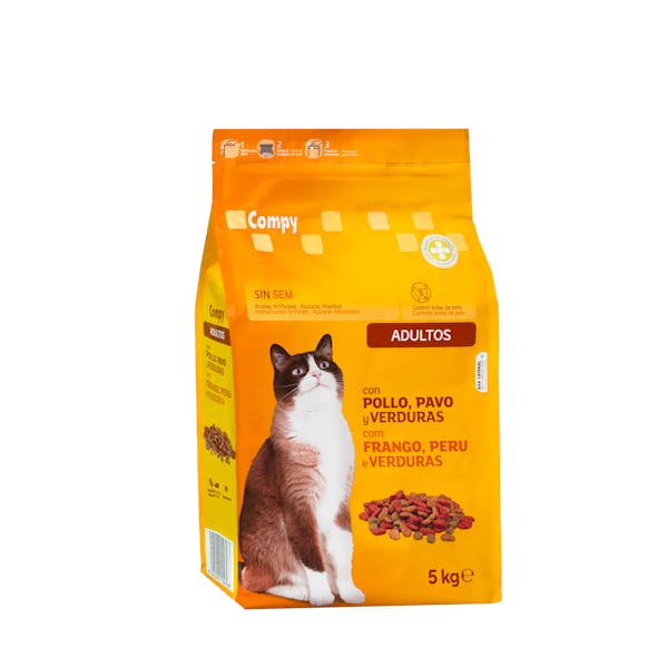 Comida gato adulto Compy con pollo, pavo y verduras