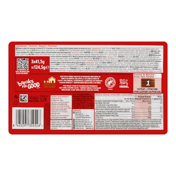 Barritas de barquillo Kit-Kat bañadas de chocolate con leche