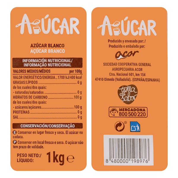 Azúcar blanco Hacendado