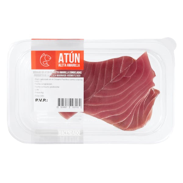 Imagen de Rodajas de atún de aleta amarilla Hacendado congelado
