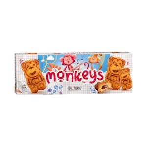 Bizcochitos Monkeys Hacendado rellenos de crema de cacao