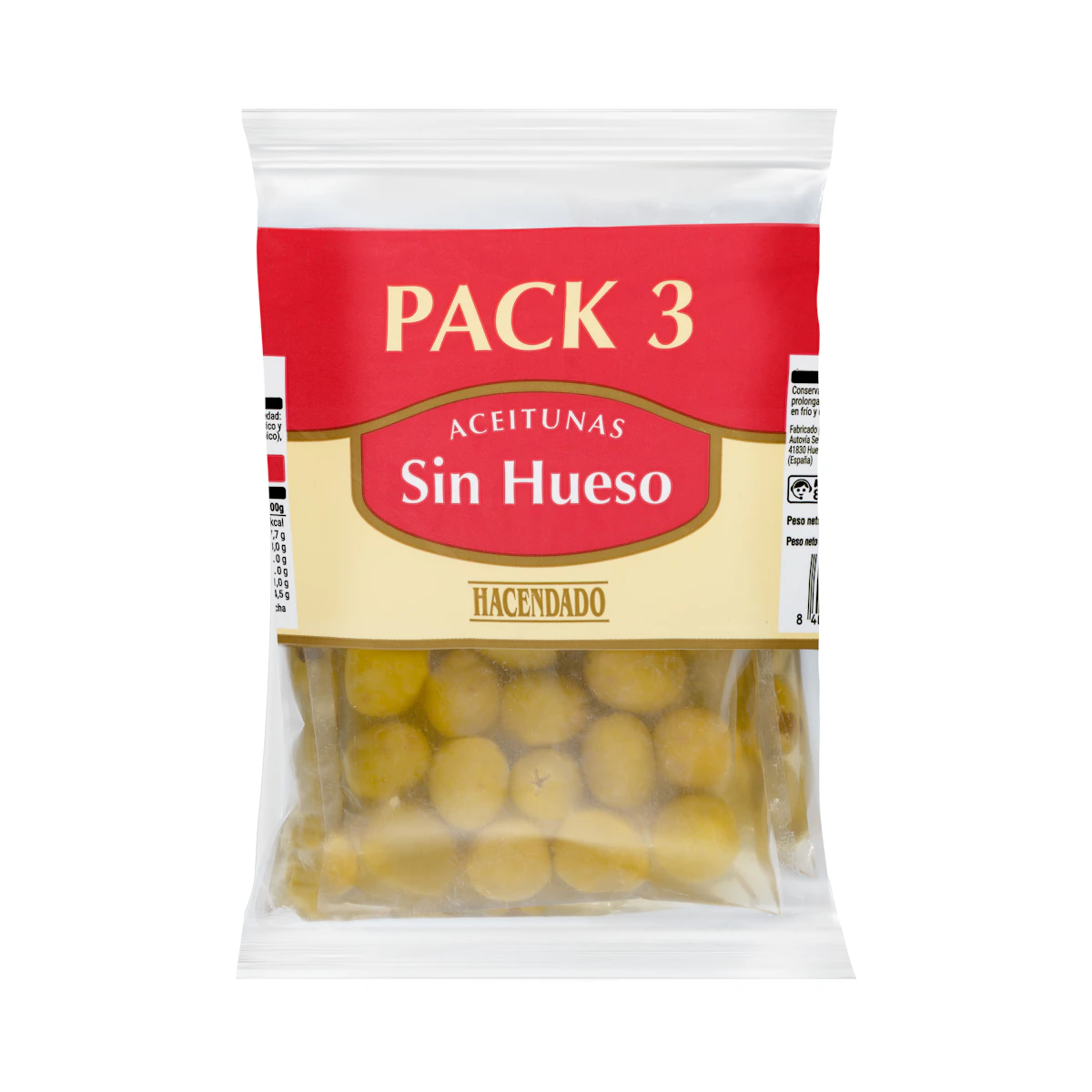 Aceitunas verdes sin hueso Hacendado – Mercadona – صورة إعلانية للمنتج