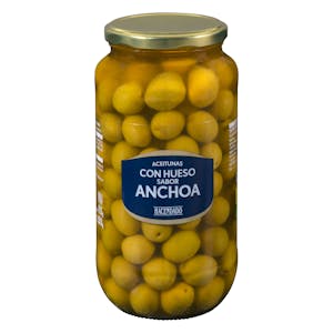 Aceitunas manzanilla sabor anchoa Hacendado con hueso