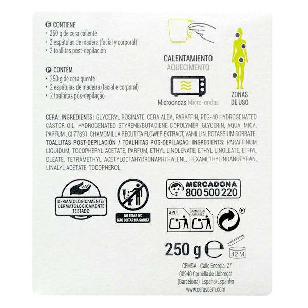 Etiqueta / ingredientes