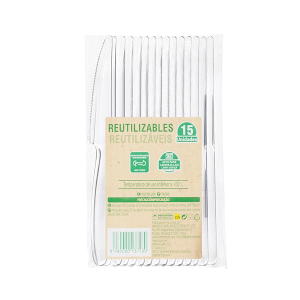 Cuchillos de plástico Bosque Verde reutilizables