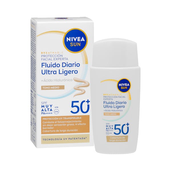 Imagen de Fluido protección solar facial Nivea tono medio FPS 50+