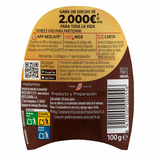 Café soluble natural Nescafé classic