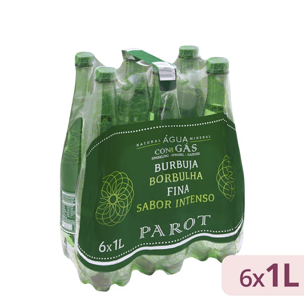 Agua mineral con gas grande Parot