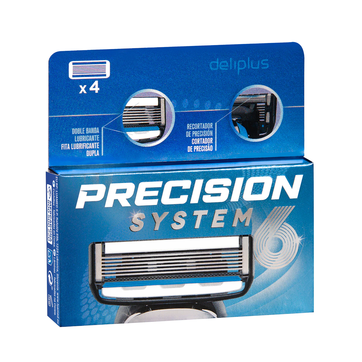 Recambios maquinilla de afeitar Deliplus Precision System 6 hojas – Mercadona – صورة إعلانية للمنتج