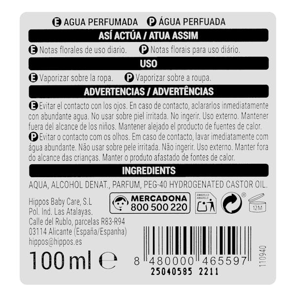 Agua perfumada bebé con notas florales Deliplus