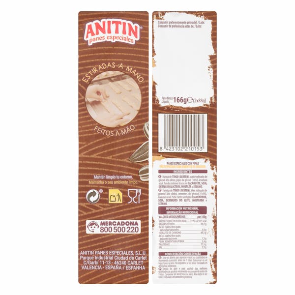 Palitos de pan con pipas Anitin
