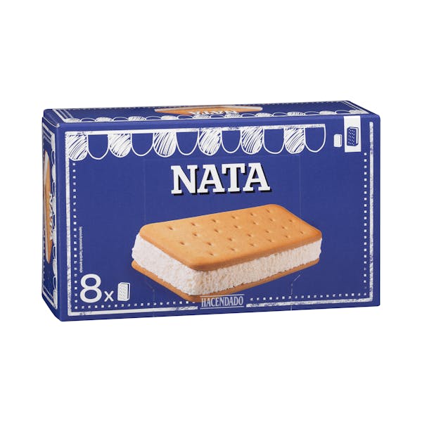 Helado sándwich sabor nata Hacendado 0.8l