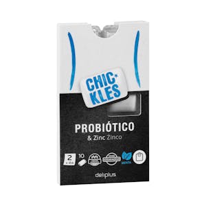 Chicle probiótico con zinc Deliplus sabor menta suave gragea