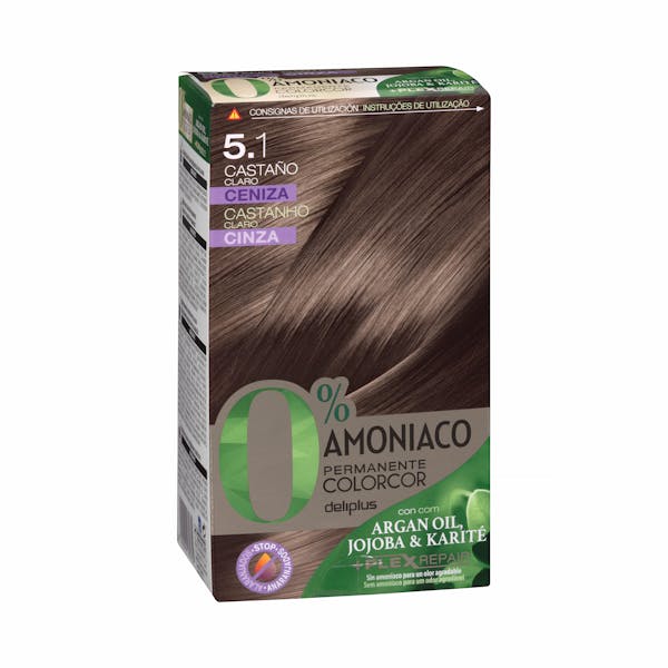 Coloración permanente 0% amoníaco 5.1 castaño claro ceniza Colorcor