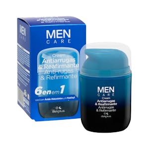 Crema facial Antiarrugas y Reafirmante Men care Deliplus ácido hialurónico y matrixyl