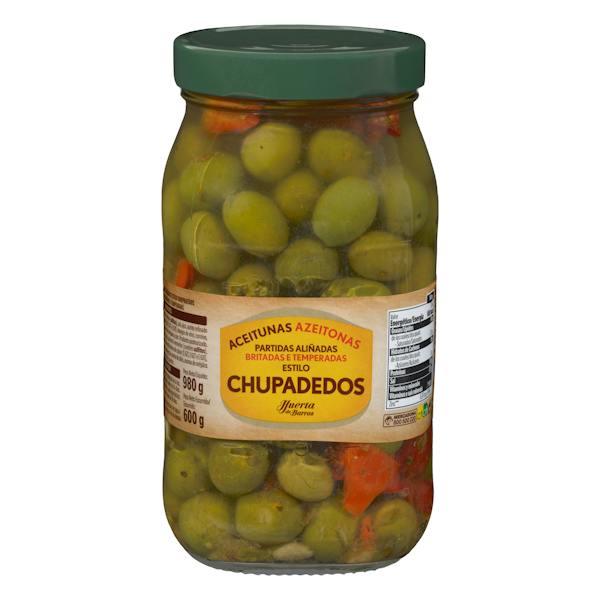 Imagen de Aceitunas verdes Chupadedos Huerta de Barros partidas aliñadas