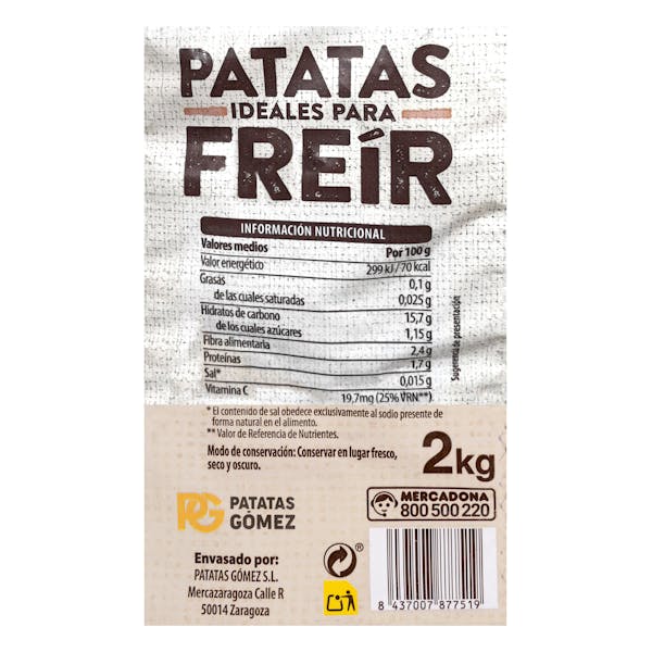 Patatas especial para freir