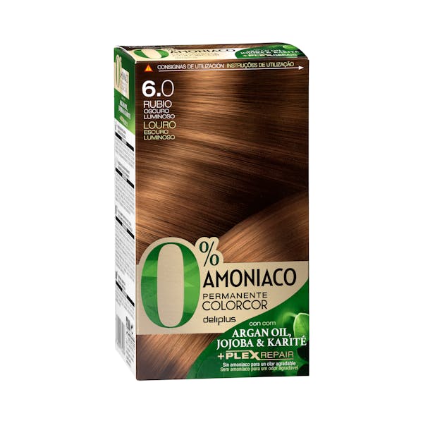 Coloración permanente 6.0 rubio oscuro luminoso Deliplus 0% amoníaco