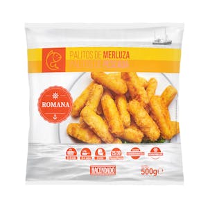 Breaded hake fish sticks Deep frozen Hacendado