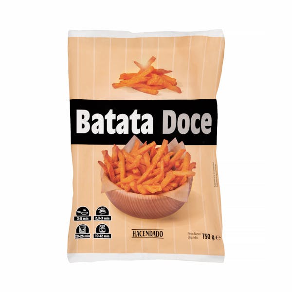 Bastones de batata Hacendado ultracongelada