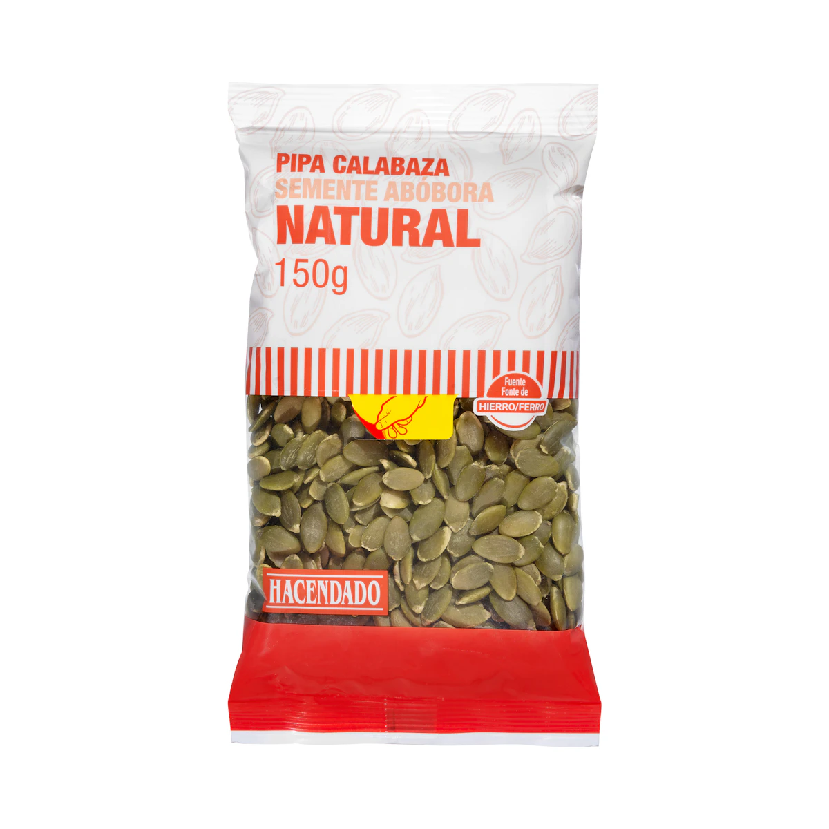 Pipas de calabaza natural Hacendado peladas – Mercadona – صورة إعلانية للمنتج